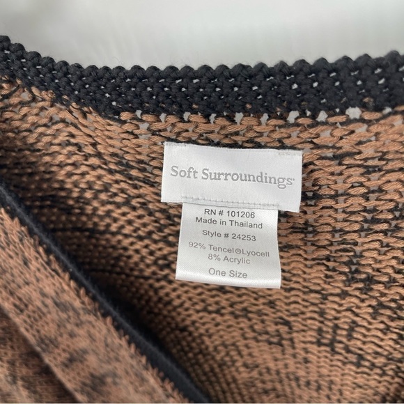 Soft Surrounding womens Knit Crochet Casual Cape One Size brown black - Picture 5 of 10